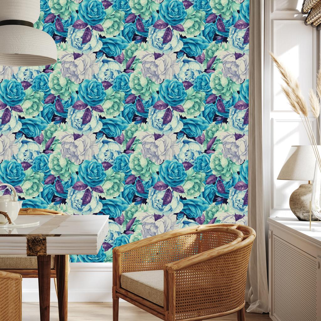 Beautiful colorful roses wallpaper for living room and bedroom 50x1000