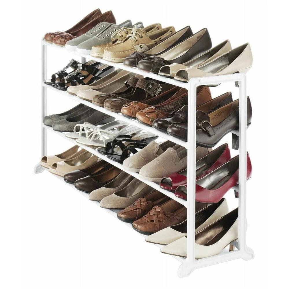 Durable 4 Tier Shoe Rack Organizer Space Saving Tool Free Assembly Ideal Apartments Entryway Garage