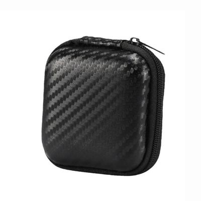 Practical Portable COB LED Storage Case Mini Compression Resistant Zipper Bag Square Earphone Organizer
