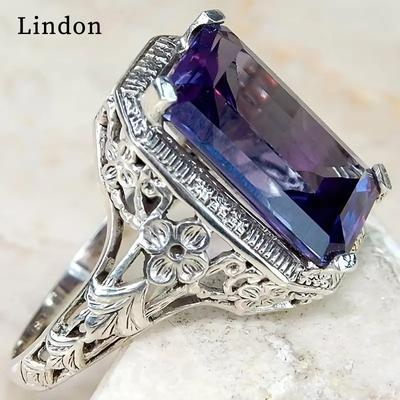 Lindon Classic Copper Alloy Zircon Ring Ladies Jewelry Wedding Promise Party Gift