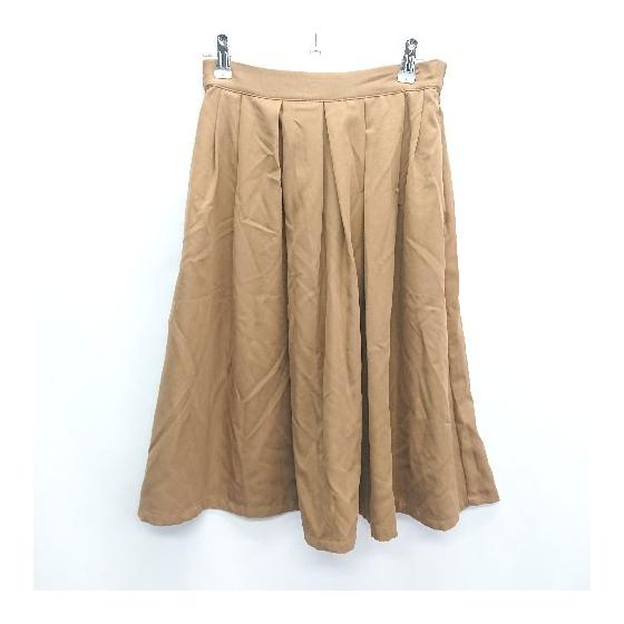 Unused earth music&ecology knee length flared skirt size F brown women s E [Used]