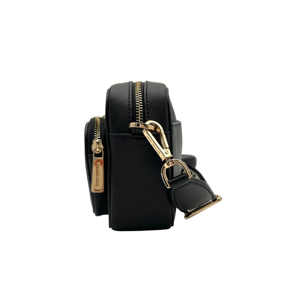 Used Michael Kors Shoulder Bag / Crossbody Bag JET SET ITEM JET SET ITEM Medium Pocket CrossbodyShoulder Bag black/gold leather Women