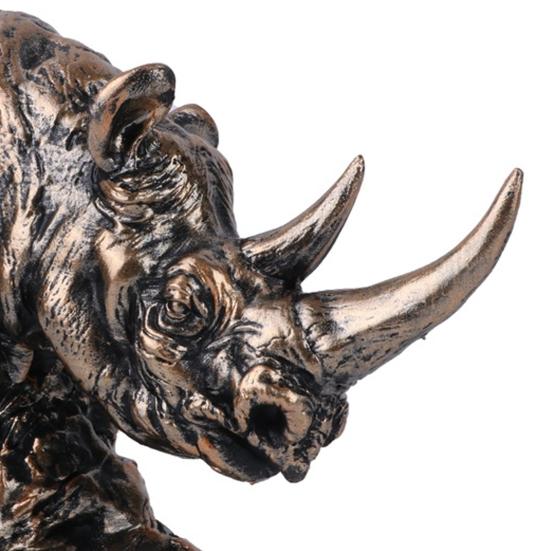 Animal Head Statue Resin Lion Figurine Rhinoceros Statue Retro Style Lion Buffalo Sculpture for Office Bedroom Living Room Decor