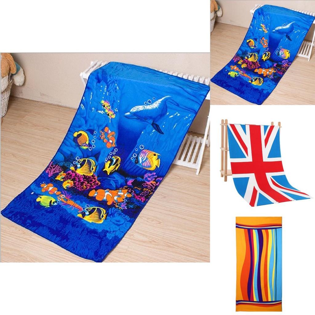Microfiber Beach Towel With Active Print Fast Drying For Adults
