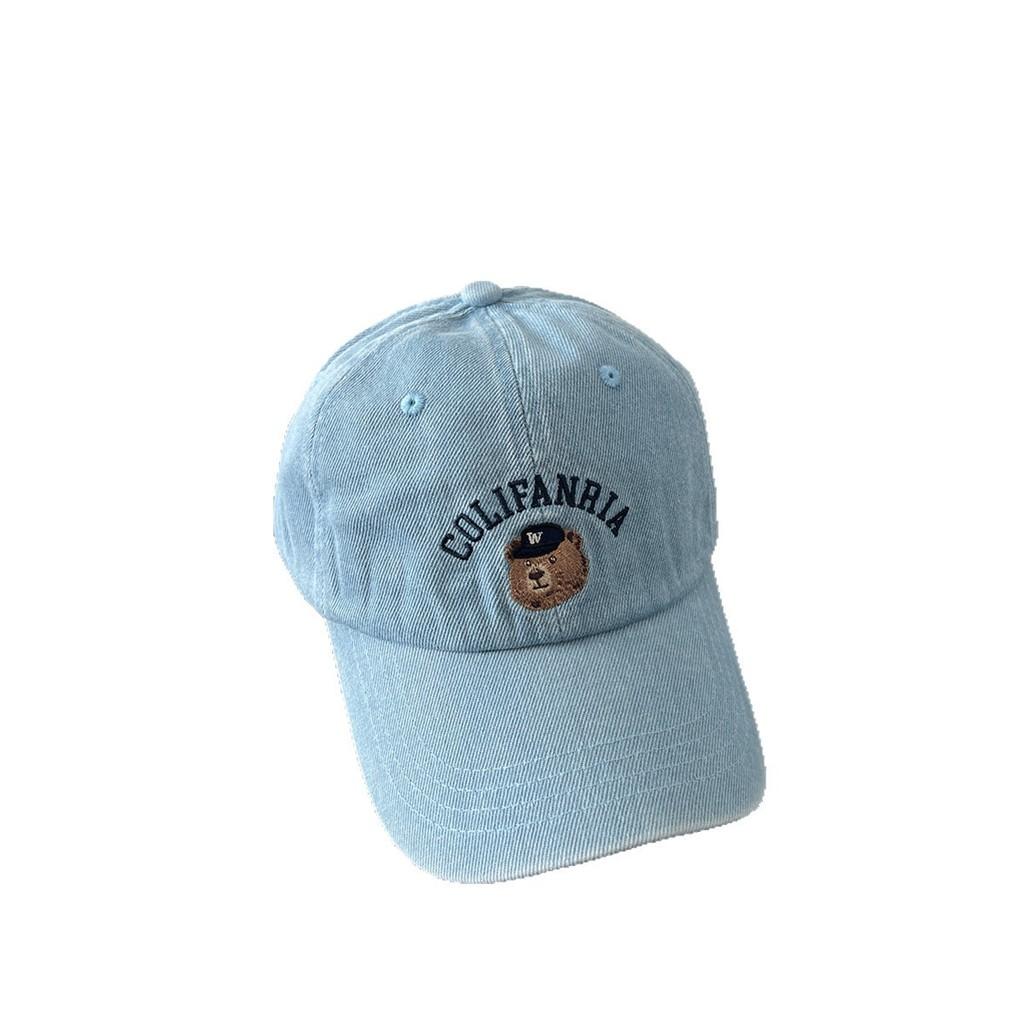 Bear Embroidered Colifanria Baseball Cap With Adjustable Sun Protection Outdoor