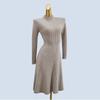 Easiest for Match Western Style Knitted Dress Female Outwear Autumn and Winter Tight Waist Slim Looking Midi Skirt Match with Coat Base Sweater