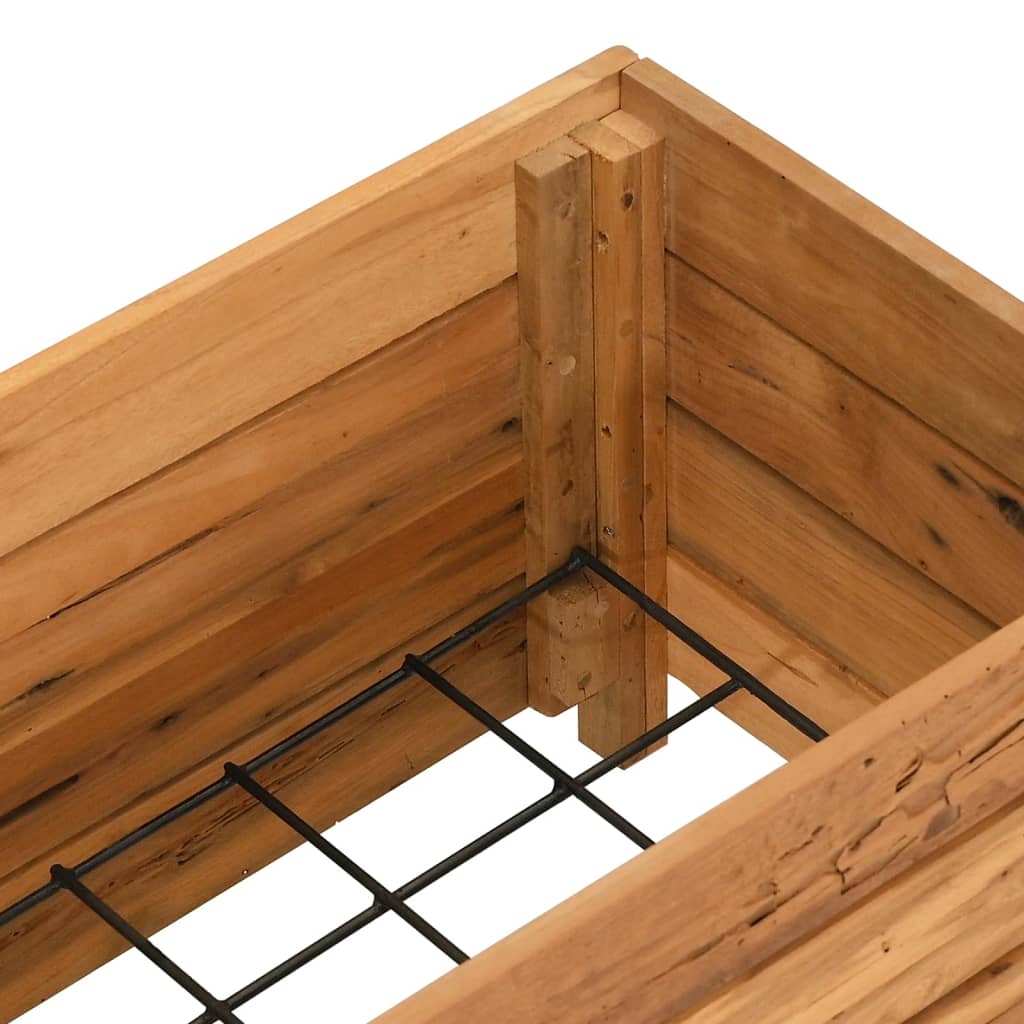 Raised Garden Bed 100 X 40 X 38 Cm Reclaimed Teak Wood and Steel