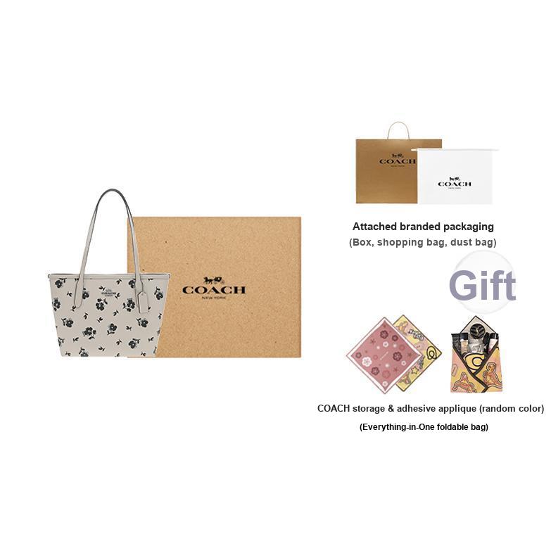 Coach City 24 Tote Bag Shopping Bag Handheld Shoulder Bag Medium Silver Hardware White Chalk Color Women tote CBL04-SVCAH