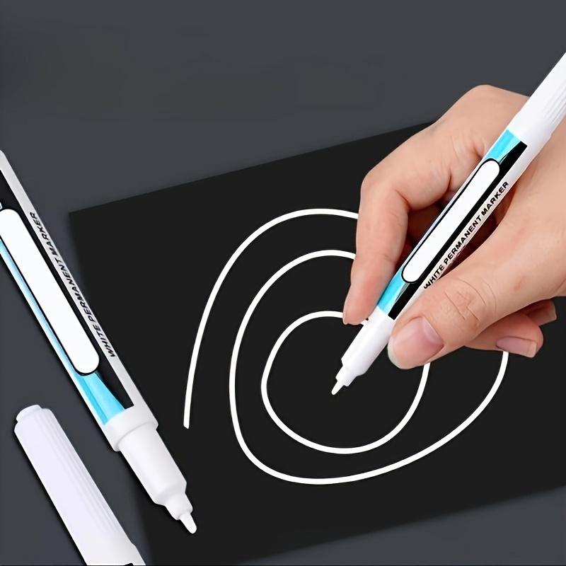 White Marker Oily Fine Tip Courier Waterproof Non-Fading Advertising Greeting Card Tire Glass Highlighter Pen Can Not Be Erased