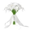 Buchet de Mireasă Minimalist Realist Artificial Buchet de Cale Albe cu Panglică pentru Ceremonie Fotografie în Aer Liber PU