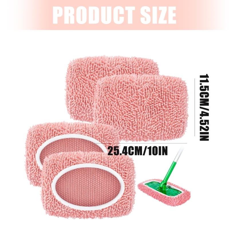 Machine Washable Microfiber Replacement Cleaning Sheets For Hard Grounds 4 Pack Durable Cleaning Cloths