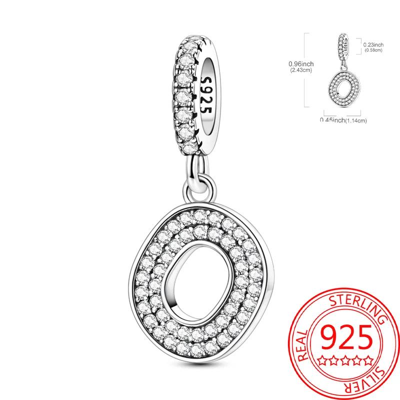 Copper 26 Letters Alphabet Charms Bead Inlaid Shiny Zircon Diy Love Letters Jewelry Gift Fit Original Bracelet For Women