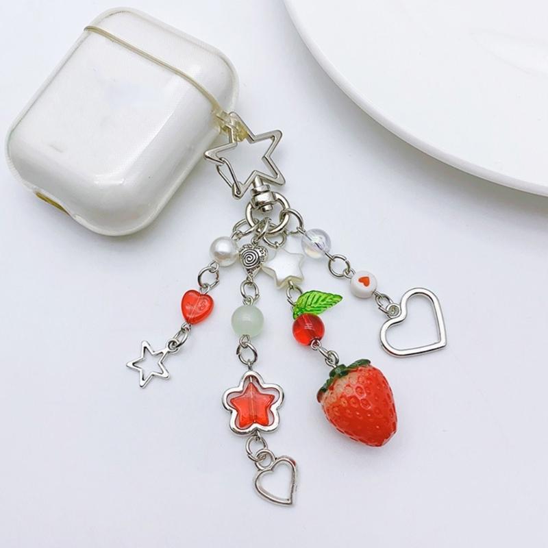 Keyring Ornament Strawberry Bag Charm Keychain Alloy Material Backpack Pendant
