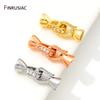 18K Gold Plated Brass Decoration Connector Fastener Lock Clasps Accessories For DIY Needlework Beading Jewelry Making Findings