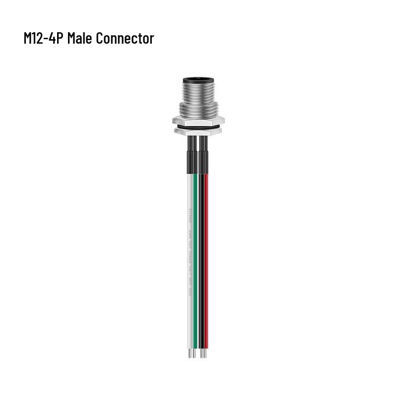 M12 Waterproof Aviation Plug Cable: 2P-6P Multi-Core Sensor Connection with Flange Mount M/F Connector.