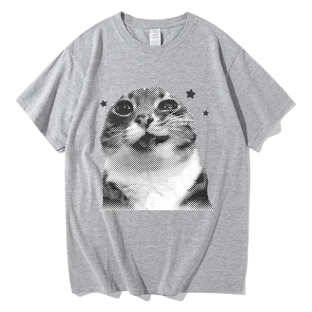 Y2k Retro Freaky Cat T Shirt Kawaii Unisexunisex Clothing Cotton Clothes Graphic Tops For Cat Lover Gifts Hight Quality T Shirts
