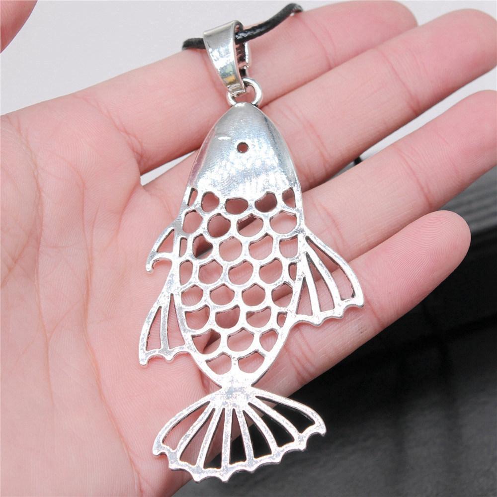 45cm Necklace Leather Chain Big Marine Life Minimalist Jewelry Components QN047