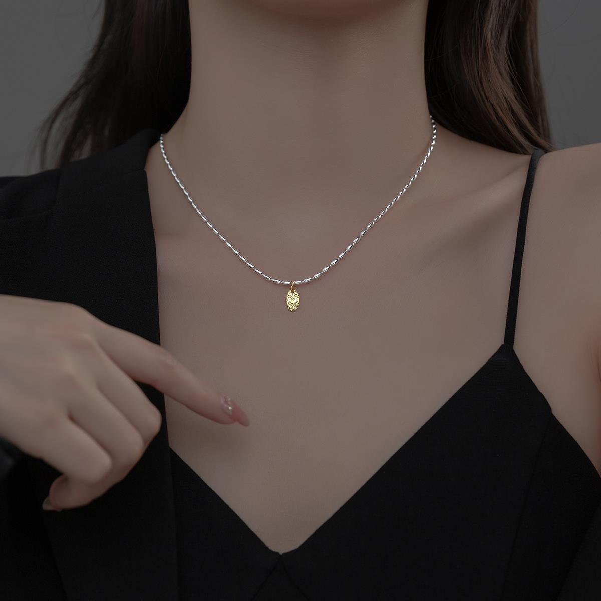 Korean Trendy Creative Rice Bead Clavicle Necklace for Women