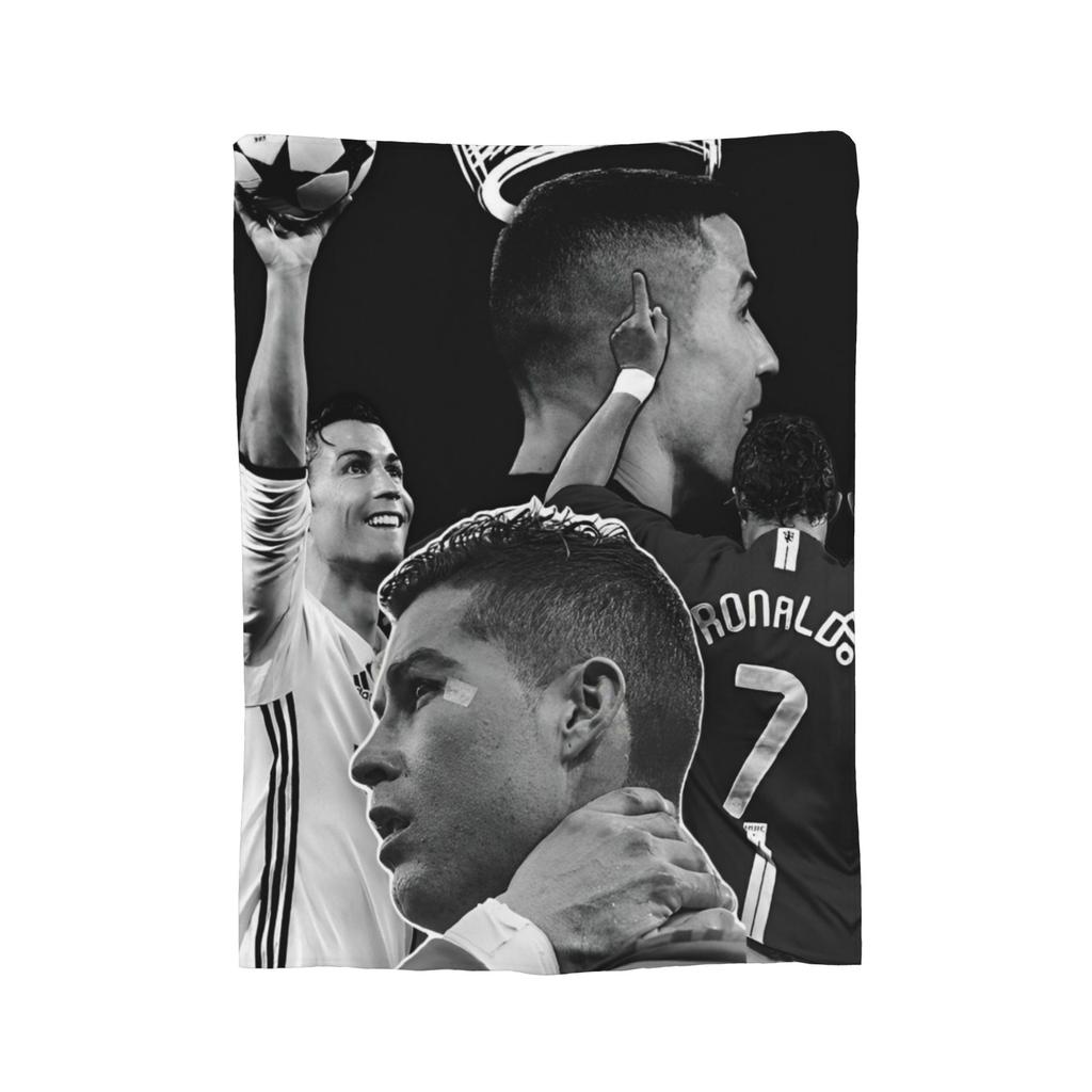 Football Legend CR7 Blanket Cover Velvet Super Warm Throw Blankets for Airplane Travel Bedroom Quilt