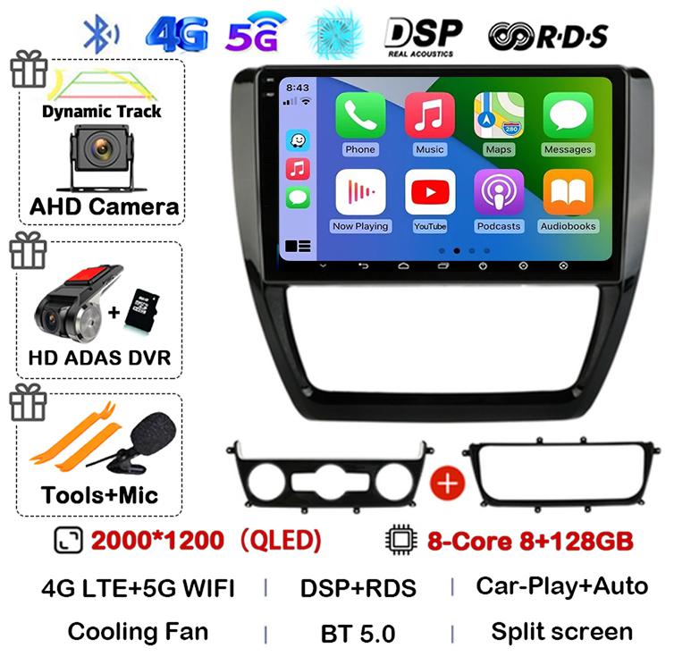 Android 14 Carplay Auto 4G+WIFI Car Radio For Volkswagen VW Sagitar Jetta Bora 2011-2018 Multimidia Video Player GPS Head Unit
