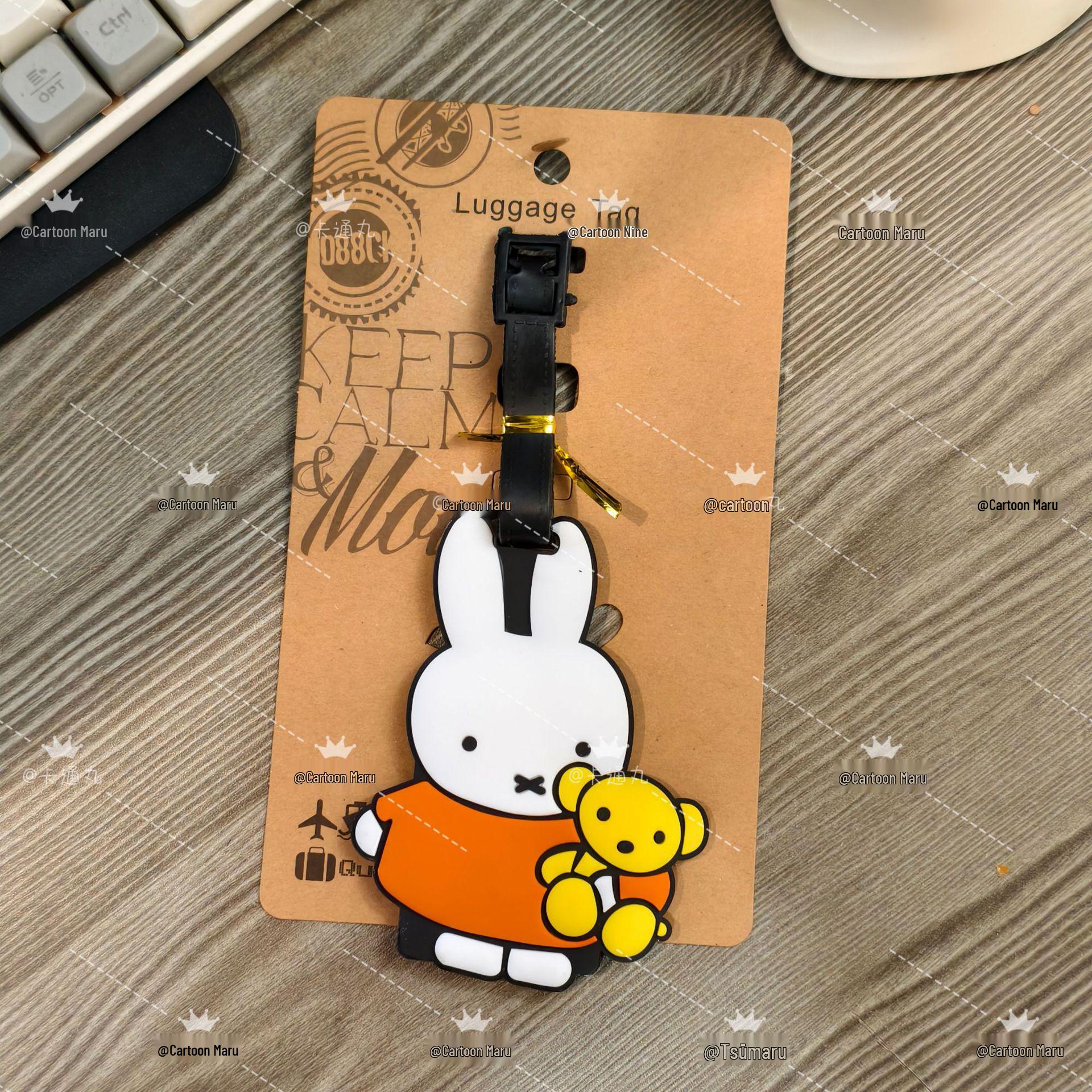 Cute Miffy Rabbit Luggage Tag – Soft Rubber Suitcase Ornament