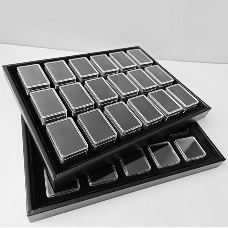 Tall Rectangular Organizers Box For Loose Stone Samples Waterproof PU Material Jewelry Showcase