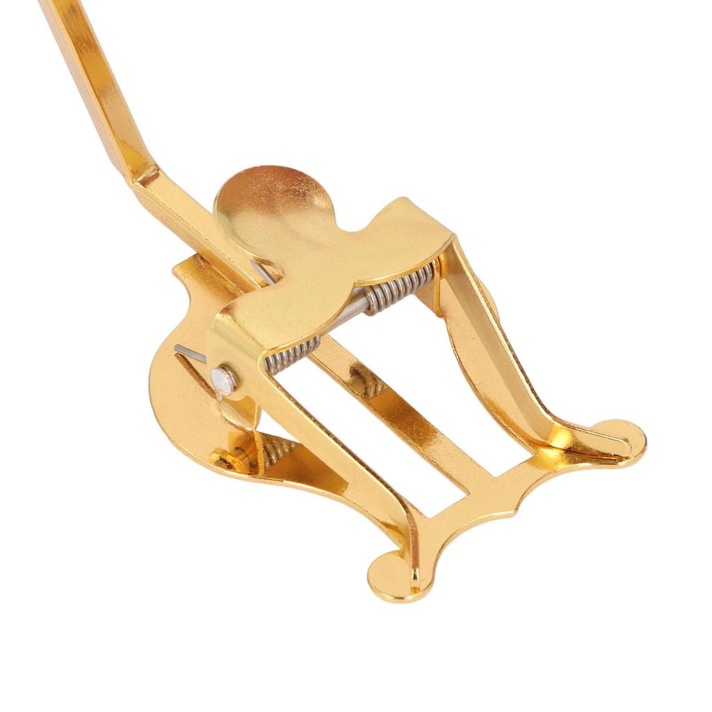 Asixxsix Flute Sheet Music Holder Alloy Sheet Music Stand Golden Metal Music Stand Portable Flute Sheet Music Clip Universal Instrument Accessory for
