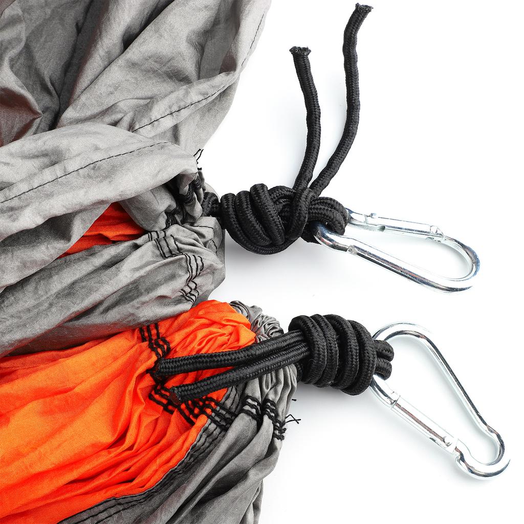 Camping Hängematte Tragbare Hängematte mit Bindeseil Verbreiterte Hängeschaukel für Innen Außen Camping Silbergrau Orange Hängesessel
