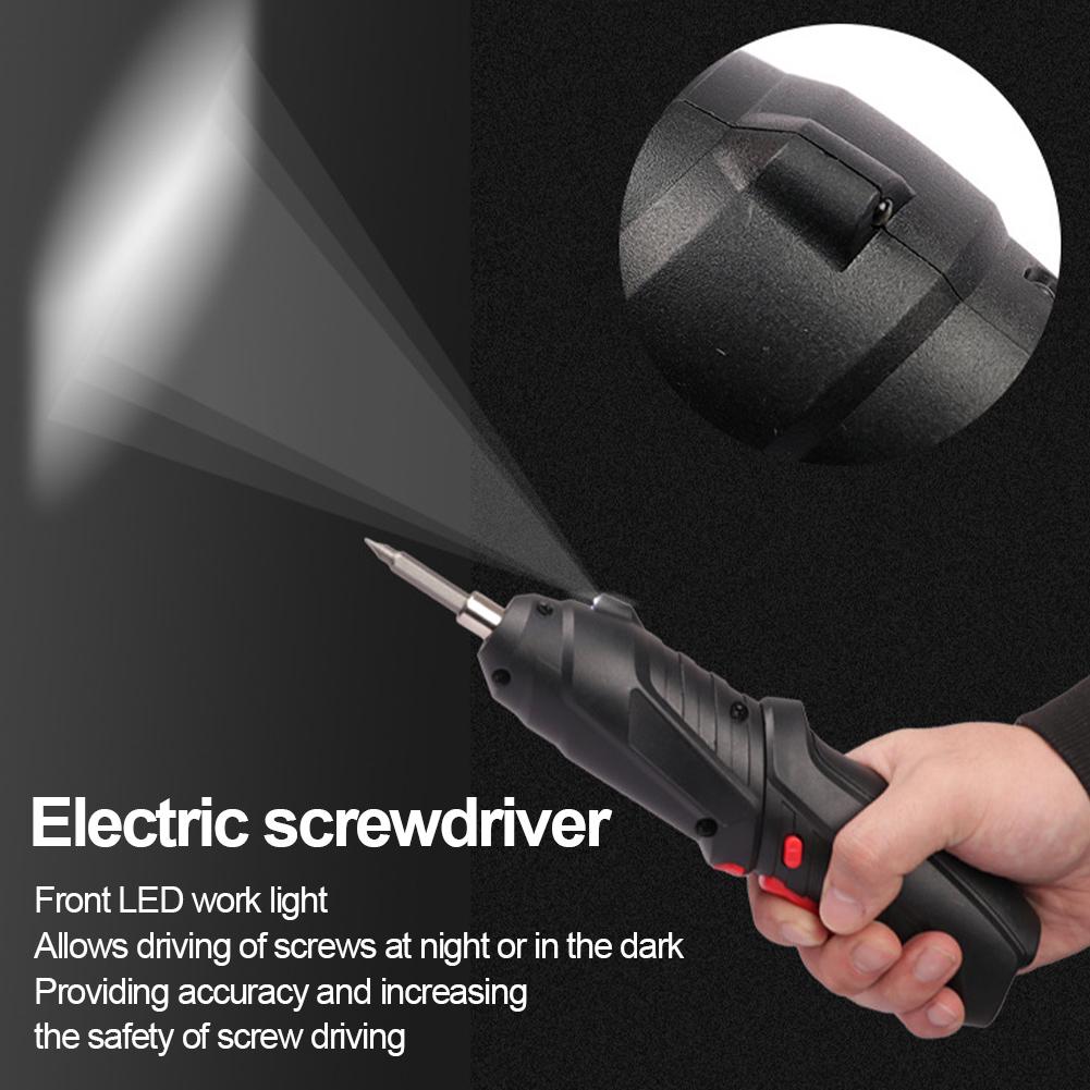 4v Electric Screwdriver Set Powerful Impact Screwdriver Drill 250r/min Lithium Battery Screwdriver 1800mah Rechargeable