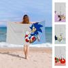 BANDAI Sonic the Hedgehog Bath Towel Microfiber Soft Water Absorbing Breathable For Girl Kids Decorative Cartoon Beach Towel
