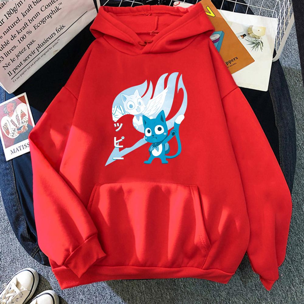 

Harajuku Аниме Fairy Tail Hooded Happy Cute Print Men Women Hoodies Oversize Sweatshirt Harajuku Comfortable Unisex Streetwear M