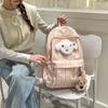 Student School Bag Women's Striped Print Backpack Large Capacity Backpack