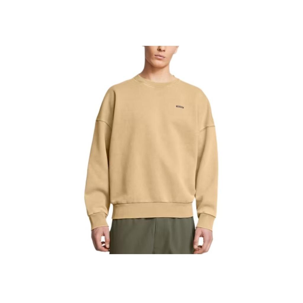 Under Armour Icon Crew Neck Comfortable Long Sleeve Sweatshirt Men sweatshirt Light-Brown 1386553-263