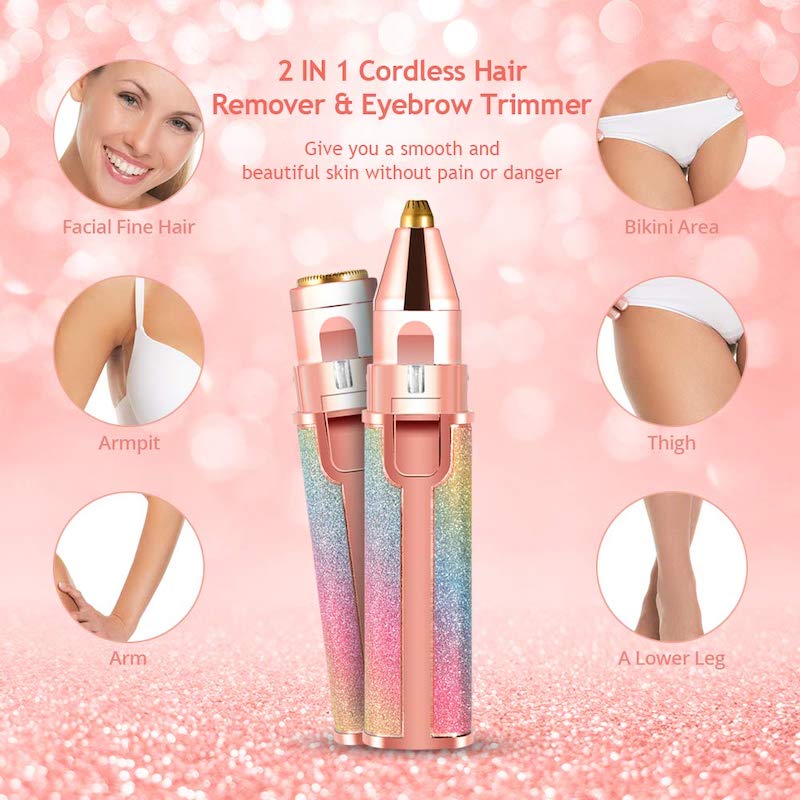 Electric Usb Rechargeable Eyebrow Trimmer Razor 2 in 1 Hair Remover Facial Lipstick Pen Shaver For Women Epilator