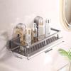 Tray Suction Cup Mount Bathroom Shelf  Multifunctional No Drill Hanging Bath Room Basket Household Shampoo Storage Rack
