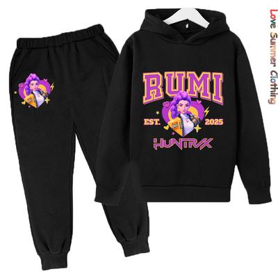 Meisjes Hoodie Trainingspak KPop Demon Hunters Personage Hoodie MIRA HD Print RUMI Herfst Kinderen Hoodie Set ZOEY Dunne Fleece Hoodie Set