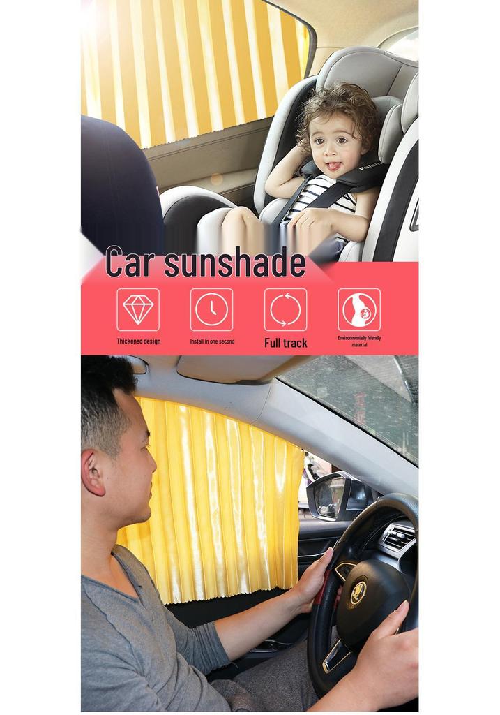 Magnetic Car Window Sunshade: Retractable Heat Insulation and Sun Protection Curtain
