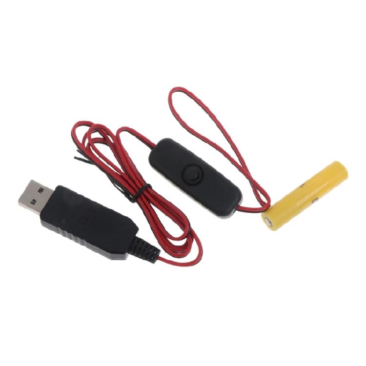 

Type-C/USB Power Supply Dummy Battery Adapter Cable Replace 1.5V AAA Battery 1