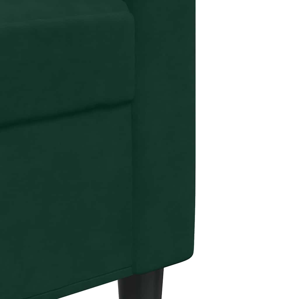 3 Piece Sofa Set with Cushions Dark Green Velvet