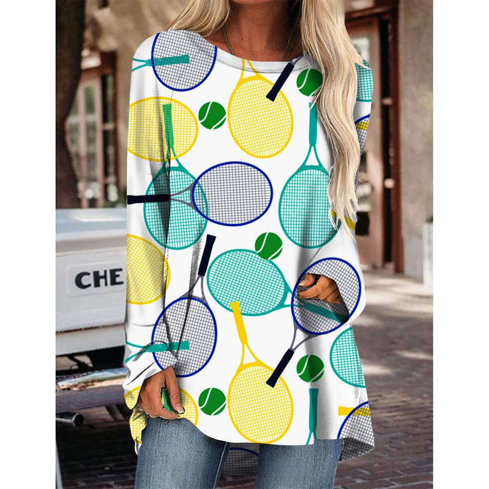 Womens T Shirts Long Sleeve 3D Printed Crew Neck Shirts Basic Tee Tops Blouse Fall Winter Basic Loose Fit Casual Pullover Shirts