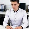 Men Dress Shirt Button Down Long Sleeve Shirt Lapels Rhinestones Slim Fit Formal Shirt for Business Wedding Party Prom Wear