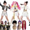 Çocuk K-Pop İblis Avcıları Zoey Rumi Mira Kostümü Süslü Elbise Cosplay Sanal İdol Film Cosplay Kız Çocuklar Cadılar Bayramı Karniva