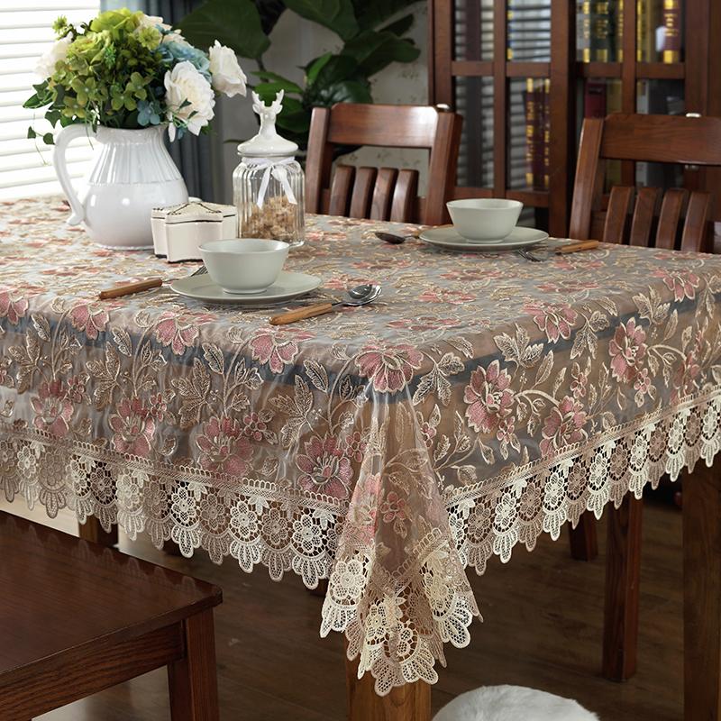 Koronkowy obrus domowy chiński wino czerwony minimalistyczny obrus kwadratowy w kolorze kawy stół jadalny tkanina okrągły obrus