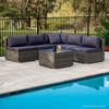 Patio Furniture Sets London Rattan 5 Seater Modular Outdoor Setting Lounge With Coffee Table Grey