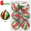 24/6PCS Christmas Balls Electroplating Color Painting Xmas Round Ball Xmas Tree Hanging Pendants Ornaments New Year Party Decor