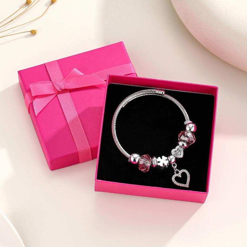Panjia Stainless Steel Crown Beaded Bracelet Adjustable Bracelet Women's Fashion Jewelry Gift