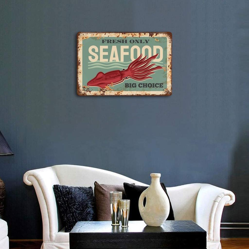 1-Pack Shabby Rustic Metal Wall Decor, 20×30cm and 30×40cm, Retro Distressed Sign for Living Room, Studio or Cafe