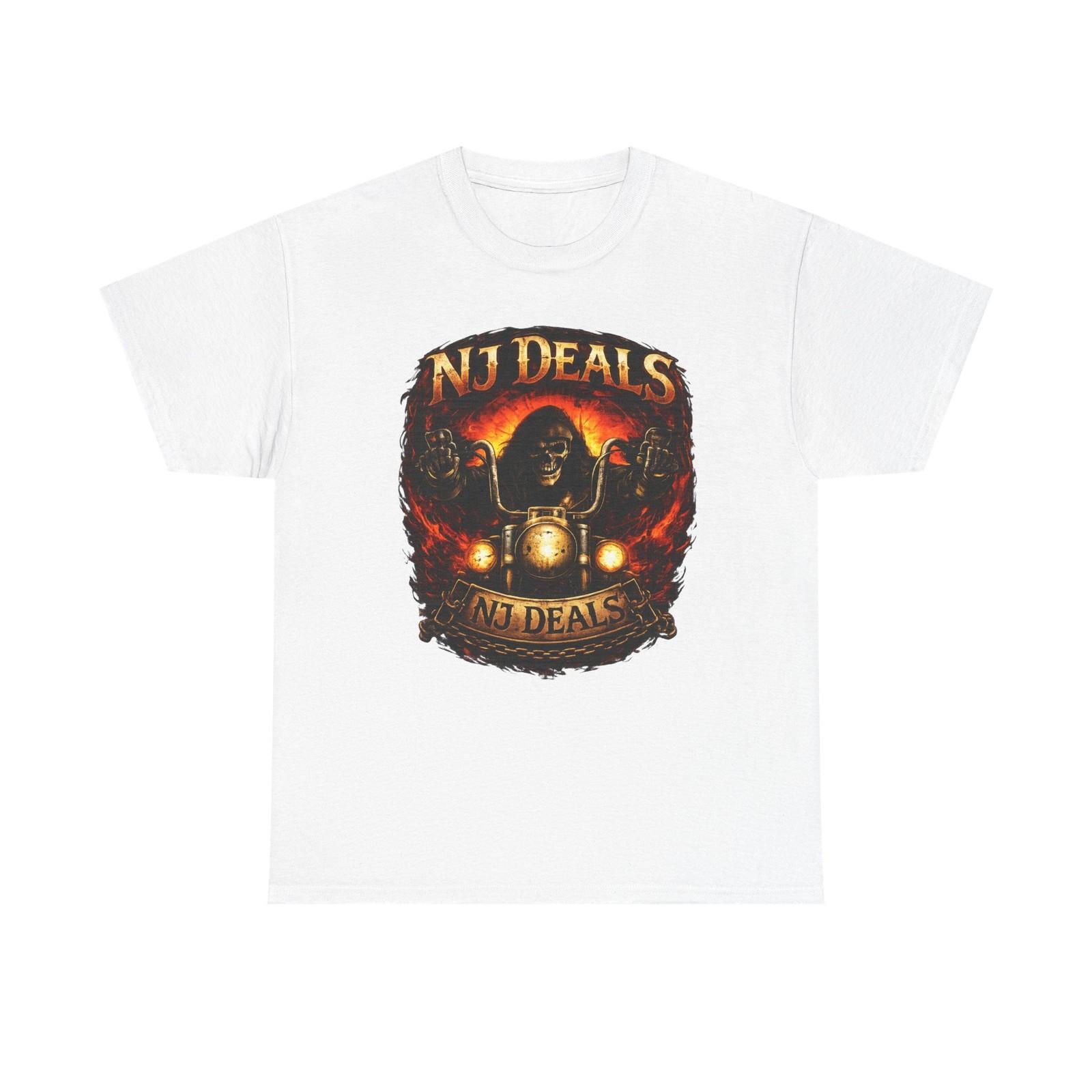 NJ Deals Biker Skull Tee | Motorcycle Rider Graphic Shirt S разноцветный