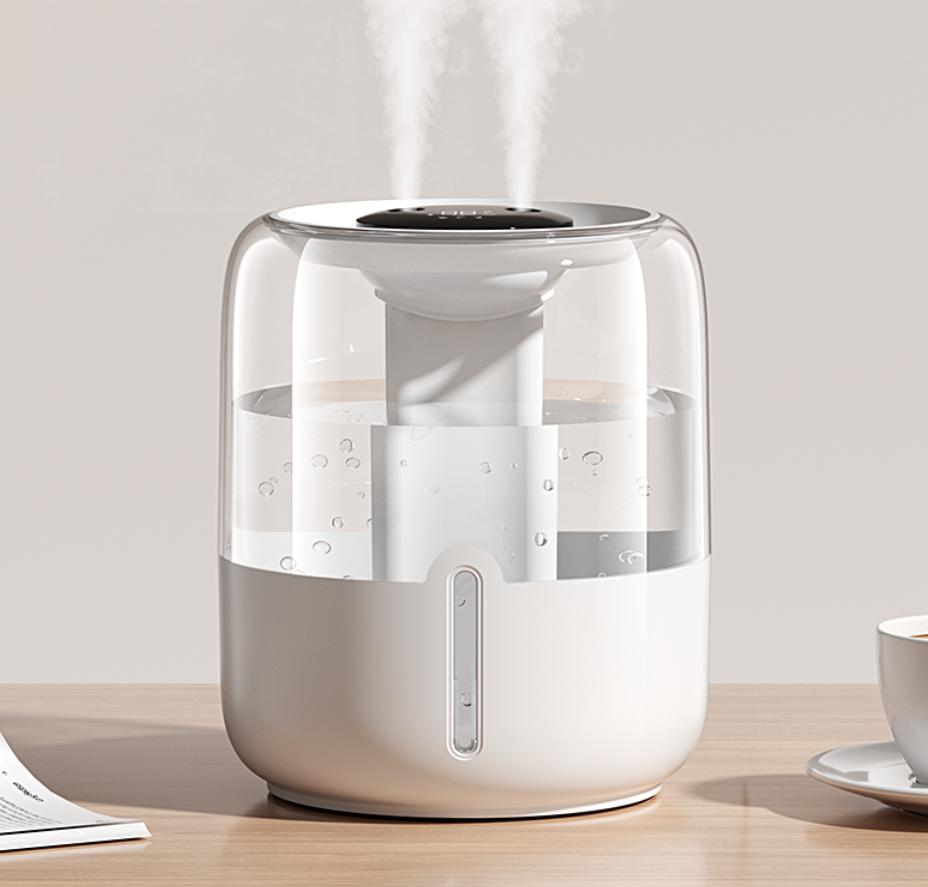 2025 New Upgraded Digital Dual Spray Humidifier Portable Large Capacity 4-liter Cold Mist Home Ambient Light Air Humidifier usb&5 белый