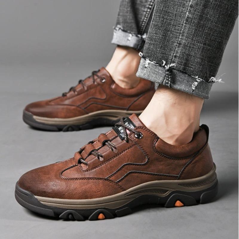 Fashion Men's Casual Shoes Outdoor Non Slip Sneakers Retro Business Leather Shoes Comfortable Hiking Shoe Lace Up Oxford Shoe Man Shoes